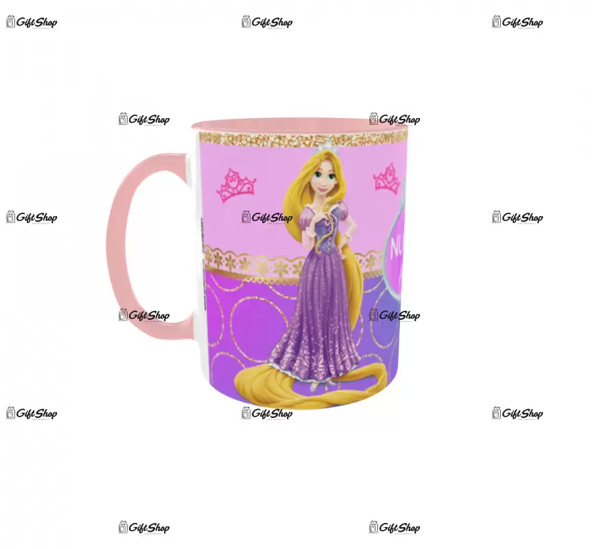 Rapunzel, model 1, cana din ceramica, 330ml, personalizata cu poza si text